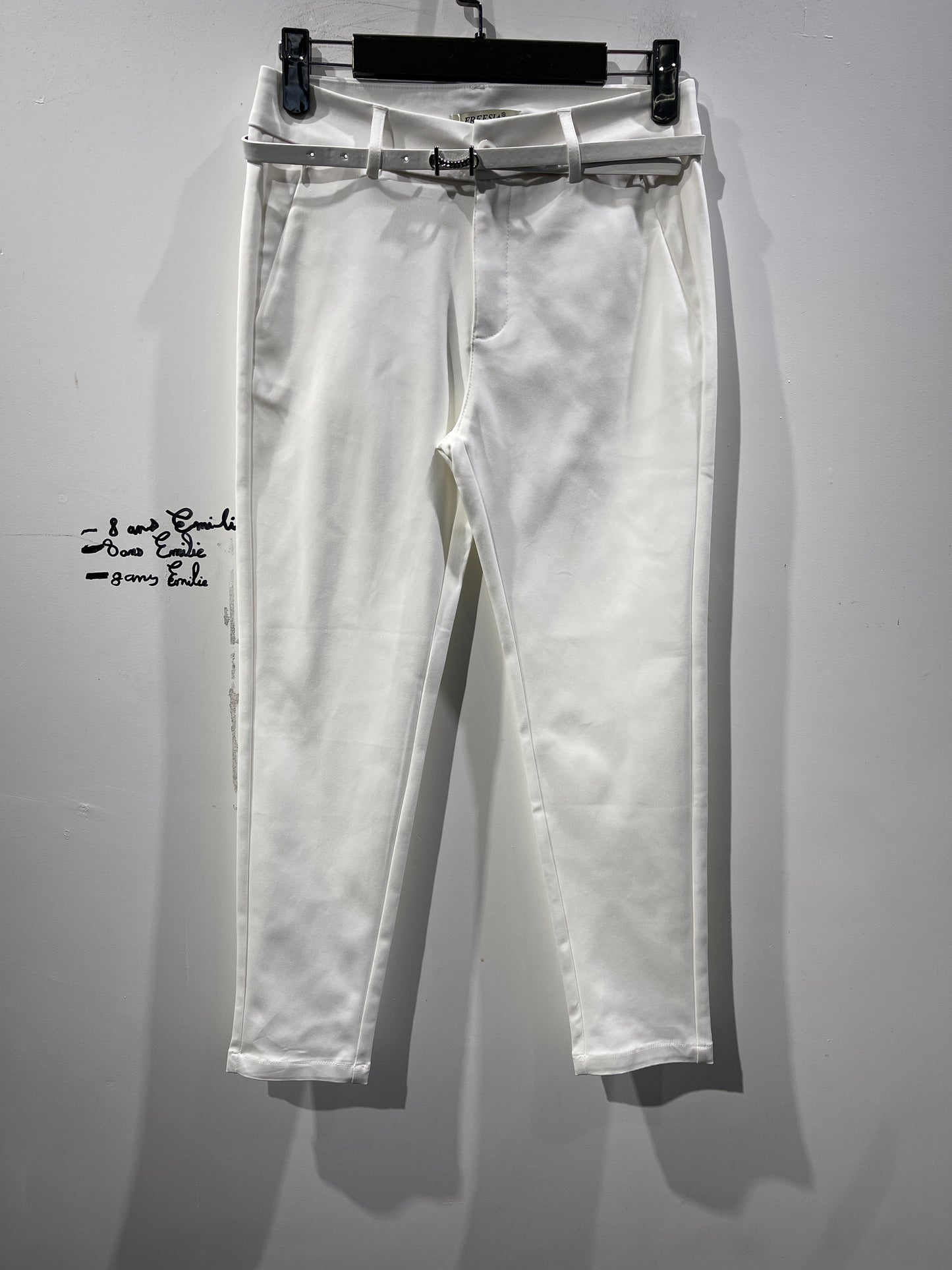 slim fit chino pants with belt