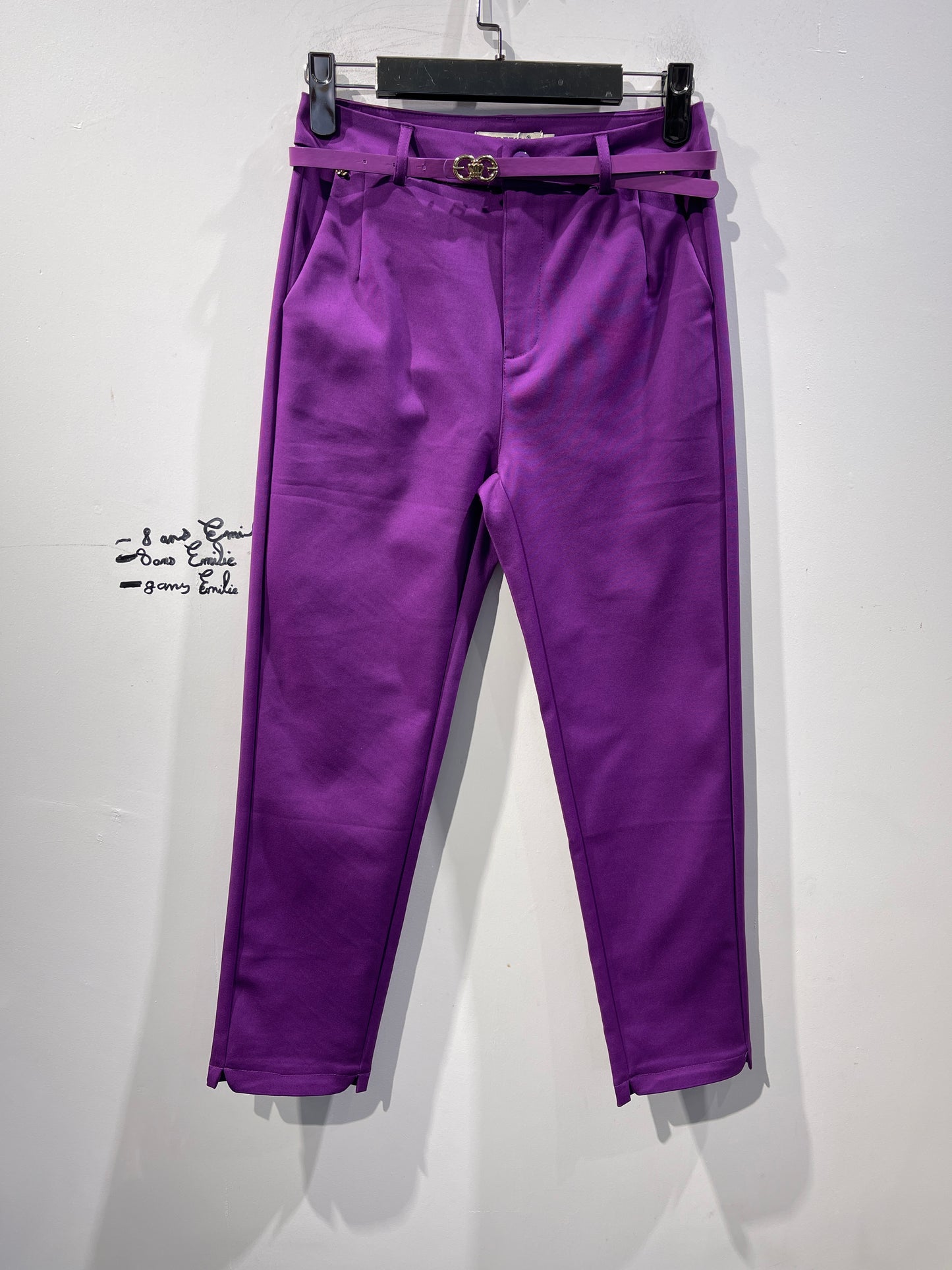 7/8 pants with belt