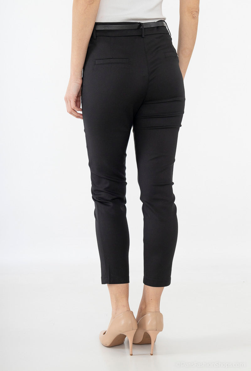 slim fit chino pants with belt