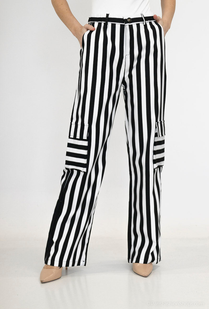 Ensemble rayué Noir