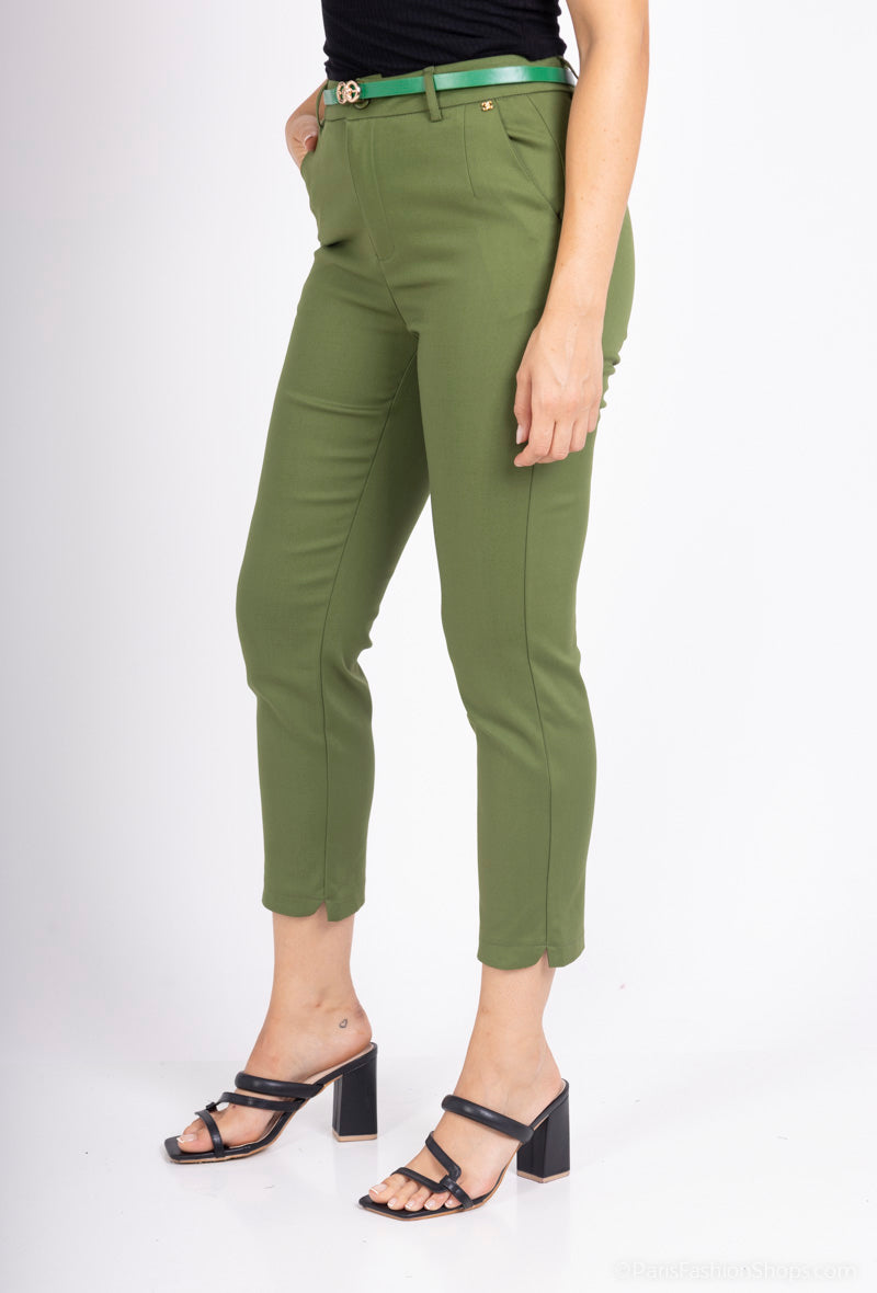 7/8 pants with belt
