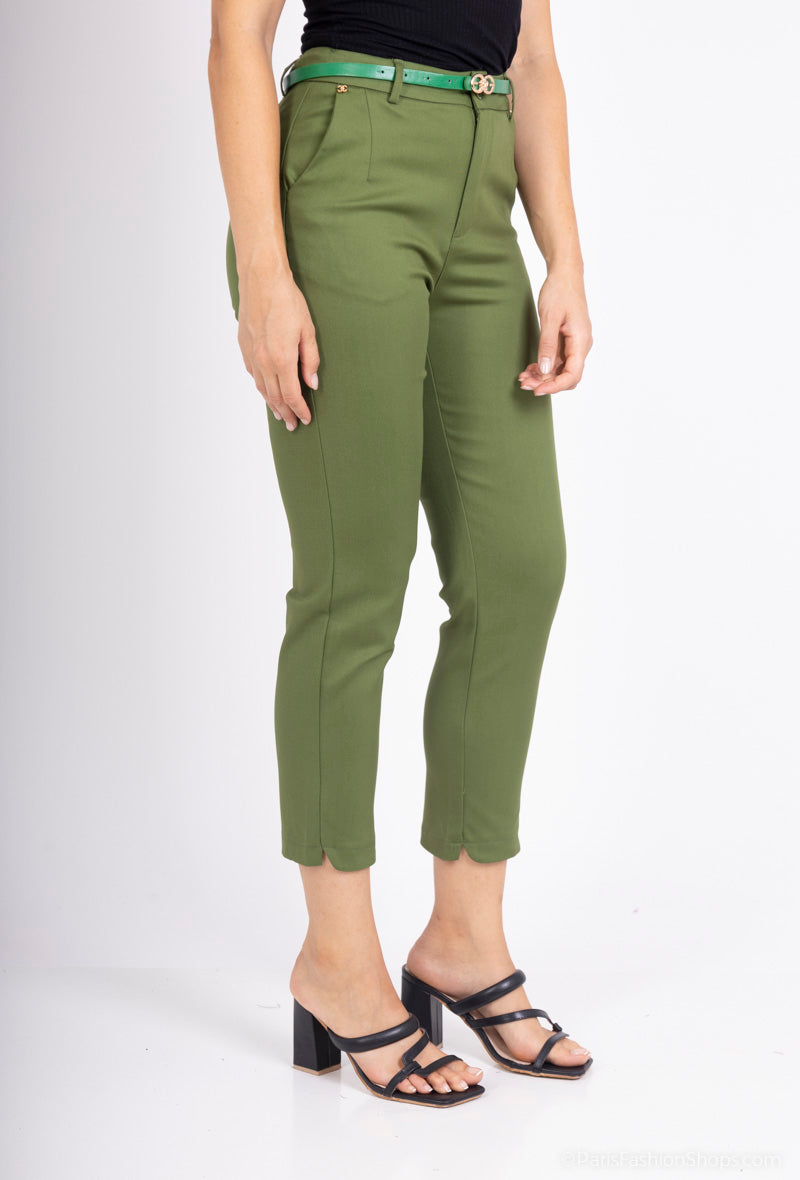 7/8 pants with belt