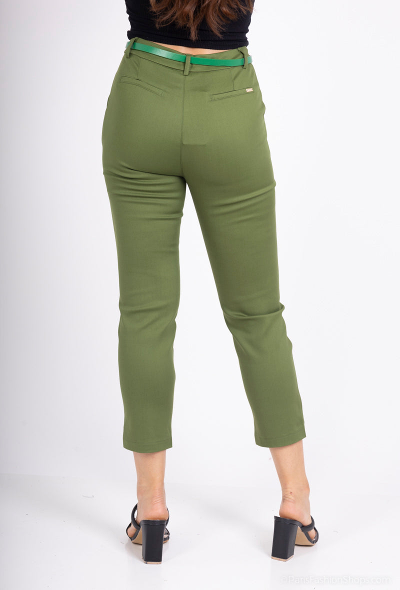 7/8 pants with belt