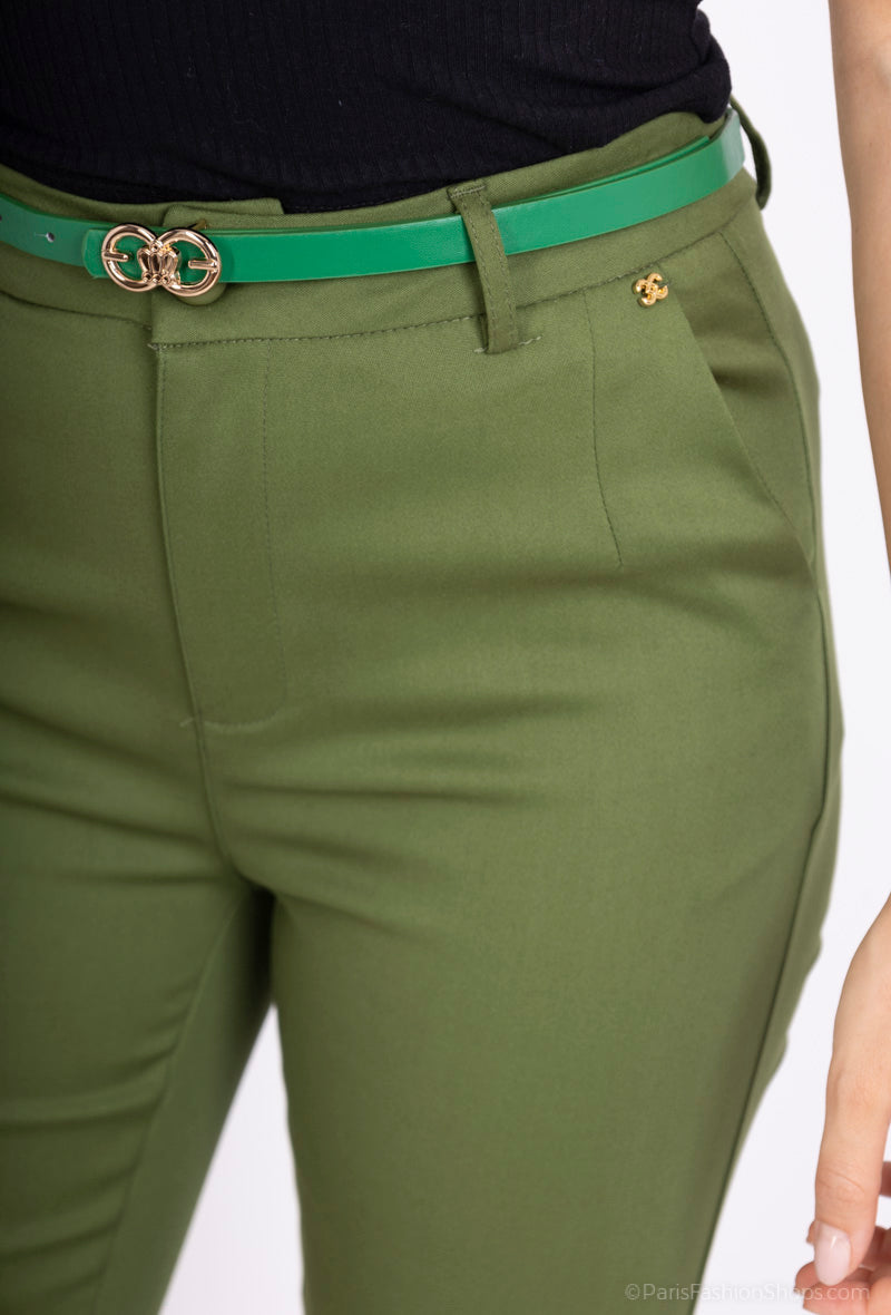 7/8 pants with belt