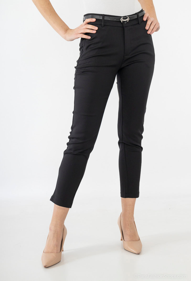 slim fit chino pants with belt
