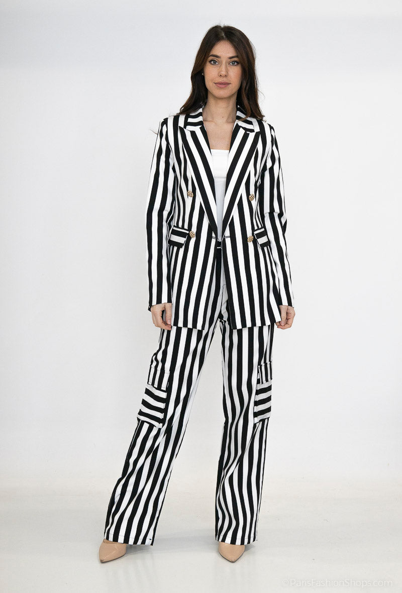 Ensemble rayué Noir